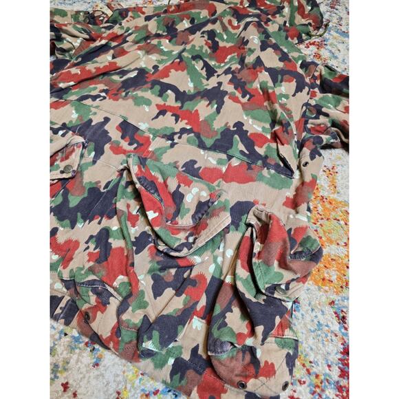 Vintage 70's Swiss M70 TAZ 83 Alpenflage Camo Coat Jacket Switzerland Army - Picture 9 of 9